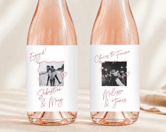Engagement Wine Bottle Label, Custom Photo Wine Label, Wine Bottle Labels, Personalized Photo Wine Label, Custom Engagement Gift for Couple