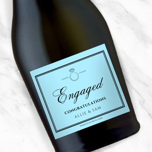 Custom Engagement Prosecco Label, Custom Engagement Gift, Engagement Champagne Label, Personalized Champagne Labels, Prosecco Label