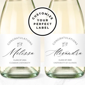 Custom Graduation Champagne Label, Custom Champagne Label, Champagne Bottle Labels, PHD Graduation Gift, Personalized Champagne Labels