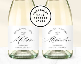 Custom Graduation Champagne Label, Graduation Wine Label Custom Champagne Label, Champagne Bottle Labels, PHD Graduation Gift, Wine Label