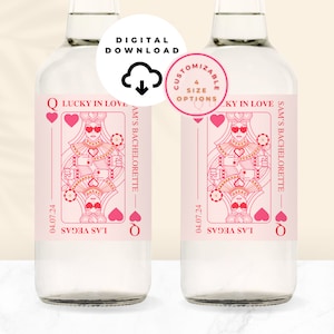 Custom Digital Download Shooter Bottle Label, Lucky in Love Bachelorette, Tequila Bottle Labels, 50ml Label, Mini Liquor Bottle, Las Vegas