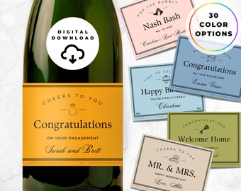 Digital Download Champagne Label, Custom Champagne Label, Champagne Bottle Labels, Mini Champagne Bottle Labels, Mini Champagne Labels