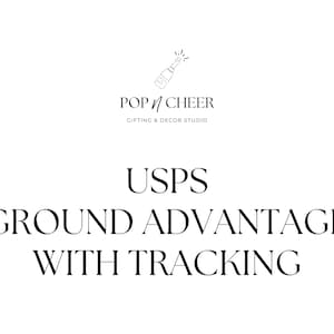 May include: USPS Ground Advantage with Tracking shipping label. The label features a black and white illustration of a champagne bottle with a popping cork.
