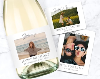 Custom Photo Champagne Label, Custom Photo Wine Label, Custom Champagne Label, Custom Wine Label, Personalized Wine Label, Engagement Gift