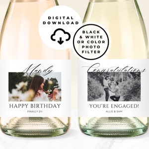 Digitaler Download Brautjungfer Vorschlag Champagner Etikett, benutzerdefinierte Champagner Etikett, benutzerdefinierte Weinetikett, Mini Champagner Flasche Etiketten, Weinetiketten