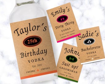 Custom Vodka Label, Birthday Vodka Label, Vodka Shot Label, Bachelorette Vodka Label, Personalized Vodka Label, Bridesmaid Proposal