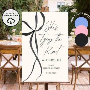 Bridal Shower Welcome Sign, She's Tying the Knot Bridal Shower, Custom Welcome Sign, Printable Welcome Sign, Digital Download Welcome Sign