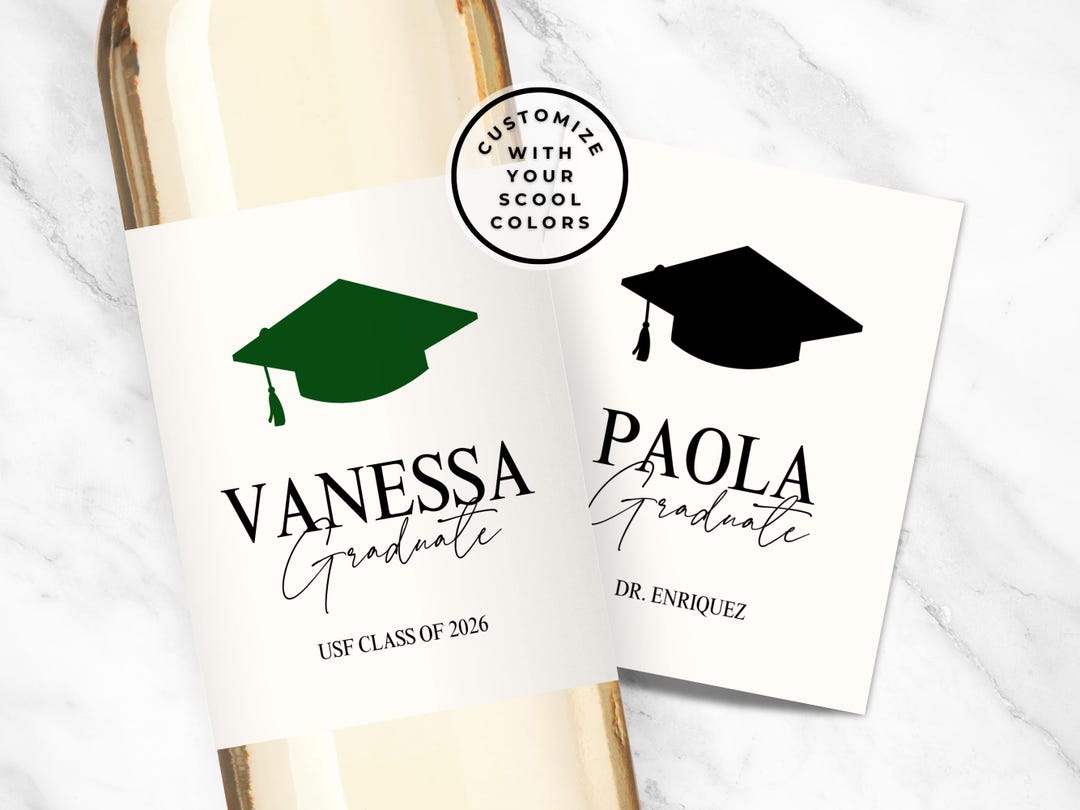 Custom Graduation Champagne Label, Graduation Wine Label Custom ...
