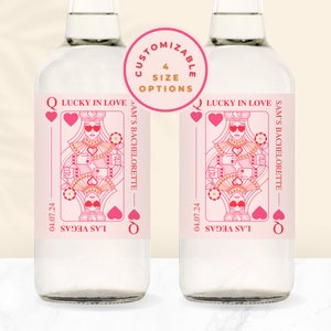 Custom shooter Bottle Label, Lucky in Love Bachelorette, Tequila Bottle Labels, Las Vegas Bachelorette, 50ml Label, Mini Liquor Bottle