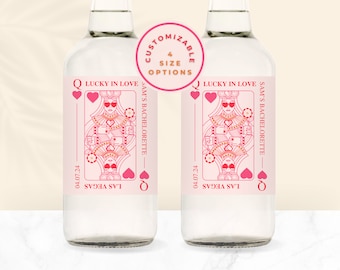 Custom shooter Bottle Label, Lucky in Love Bachelorette, Tequila Bottle Labels, Las Vegas Bachelorette, 50ml Label, Mini Liquor Bottle
