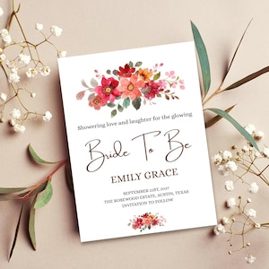 Modern Bridal Shower Card for Bride, Instant Download & Editable, Wedding Shower, Bride-to-Be Greeting Card, Last Minute Card For Bride