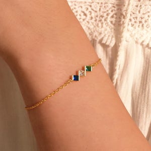 Personalized Birthstone Bracelet: Sterling Silver Family Jewelry