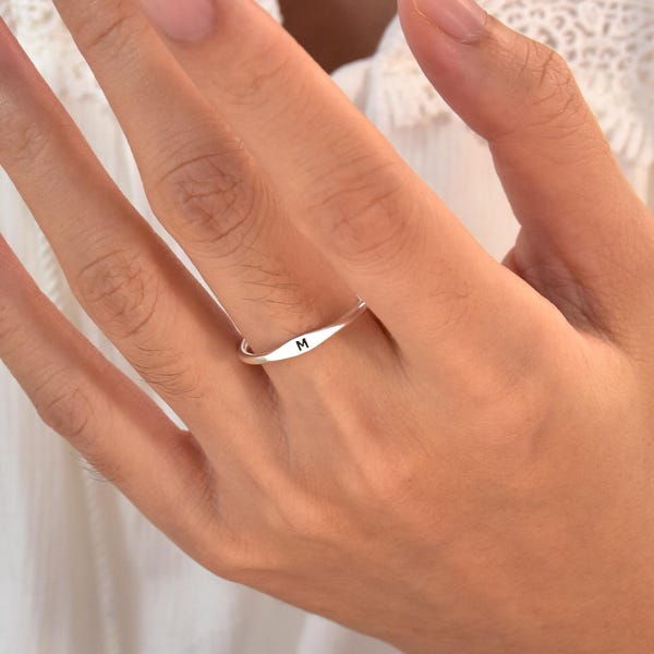 Copper Initial Ring - Etsy
