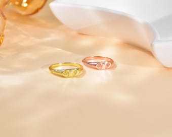 Personalized Baby Footprint Birthstone Ring: Sterling Silver Memorial Jewelry