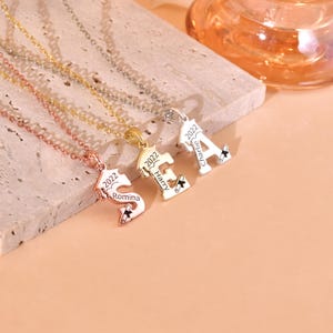Personalized Graduation Name Necklace: College Grad Cap Jewelry