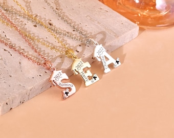 Personalized Graduation Name Necklace: College Grad Cap Jewelry