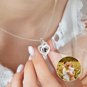 Collar de corazón con proyección de fotos personalizado: regalo con imagen personalizada