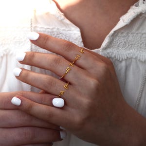 Custom Initial Ring: Sterling Silver Stacking Ring, Personalized Jewelry
