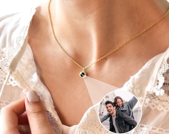 Personalisierte Blasenprojektions-Halskette, kundenspezifische Foto-Projektionshalskette, Bild im Schmuck, trendiges Freundgeschenk, Geburtstagsgeschenk für sie