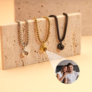 Custom Photo Necklace for Men, Projection Necklace, Picture Necklace, Memorial Photo Necklace, Birthday Anniversary Gift for Boyfriend, Dad