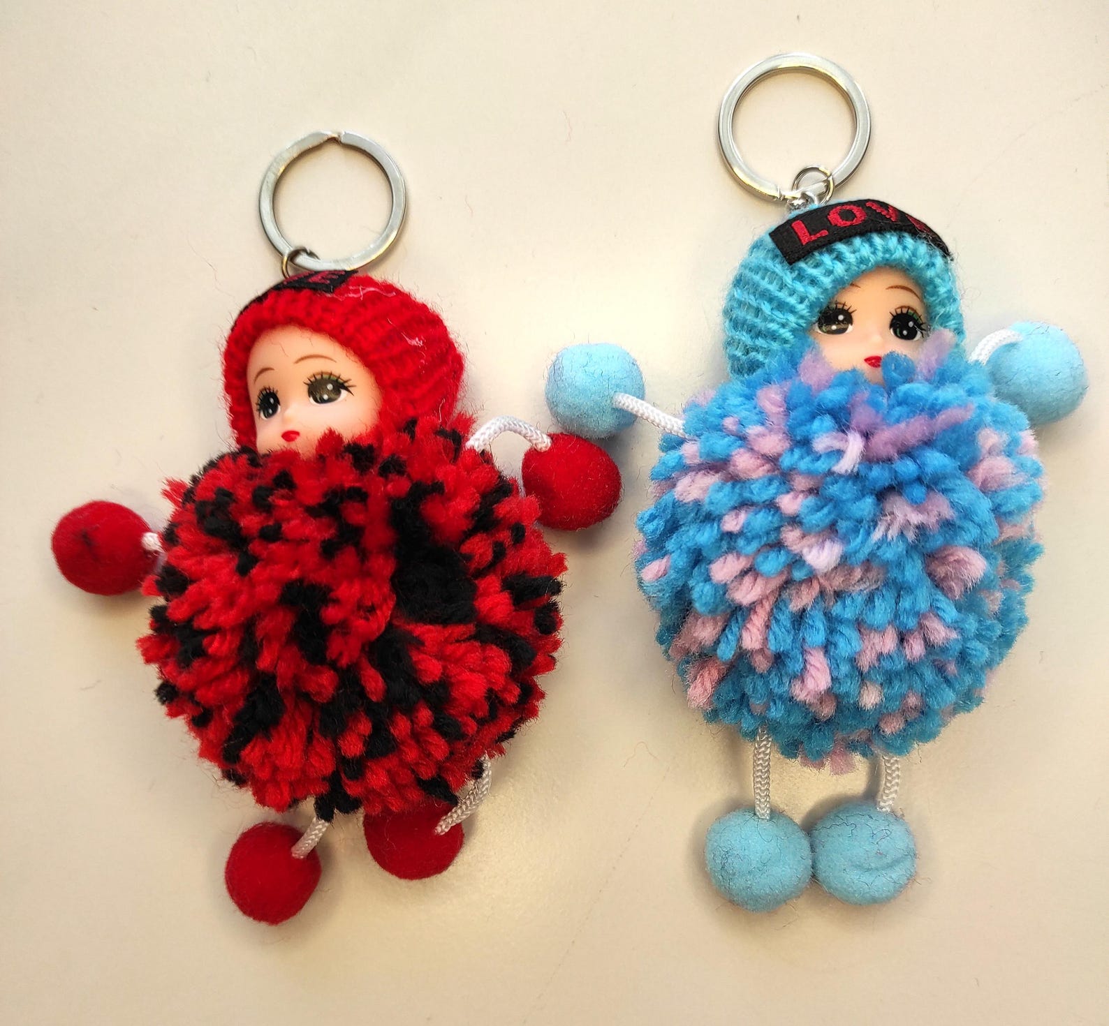Fluffy Doll - Keychain. Handmade - Etsy