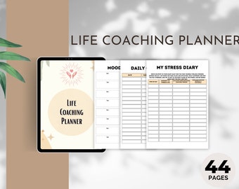 Life Coaching Planner, Coaching Tools Bundle, Coach Canva Template, Workbook Worksheet, Spiritual PDF