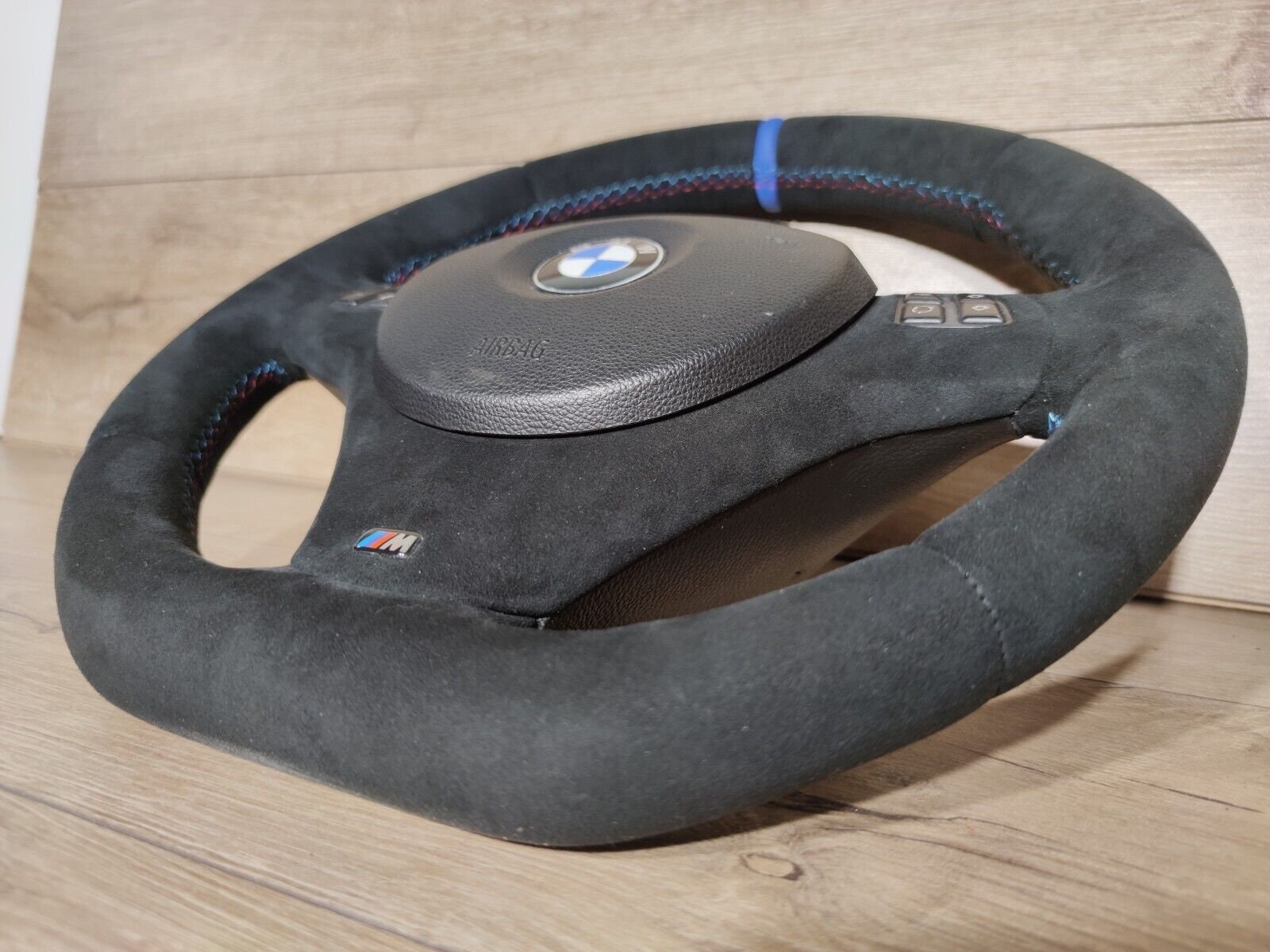 BMW E81 E82 E88 Steering Wheel M Flat Bottom CUSTOM Alcantara E90 E91 ...