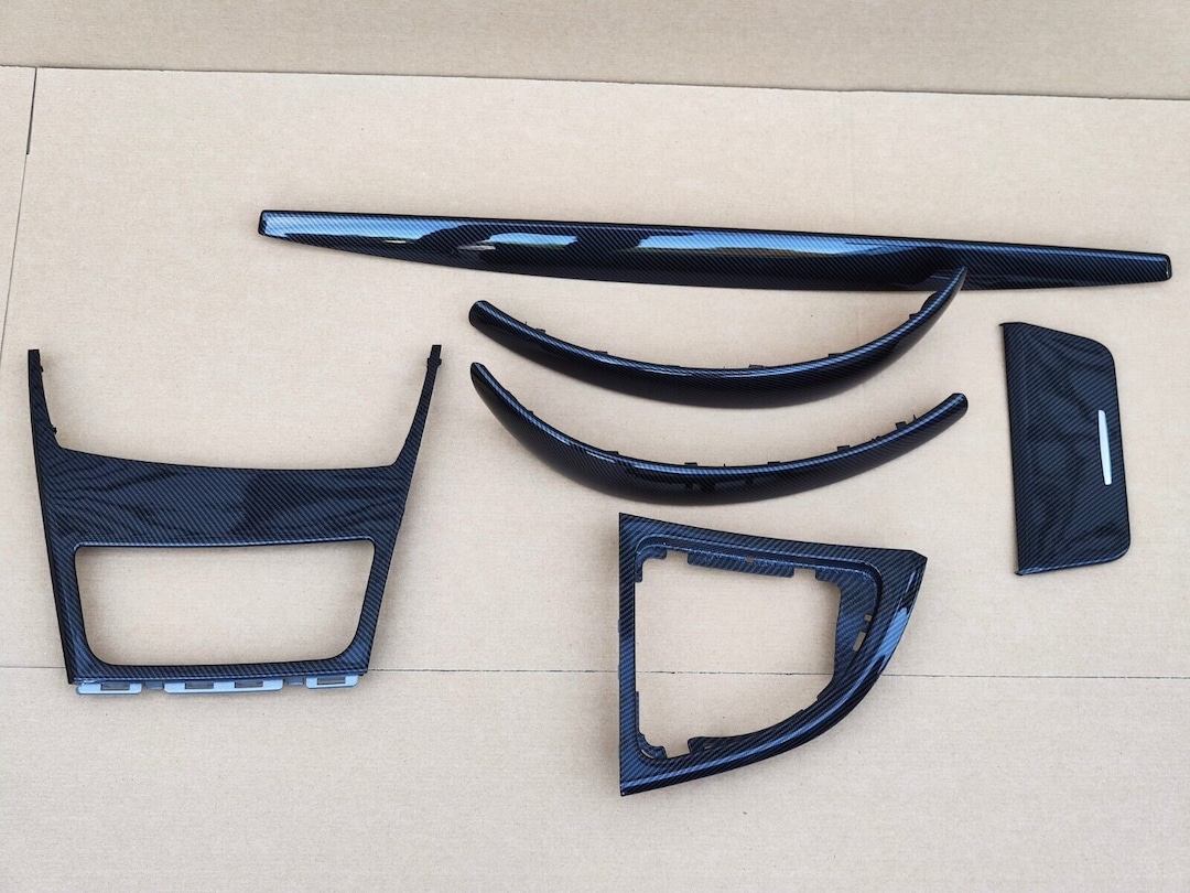 Qiilu Central Control Panel Trim 2pcs Carbon Fiber Style Central