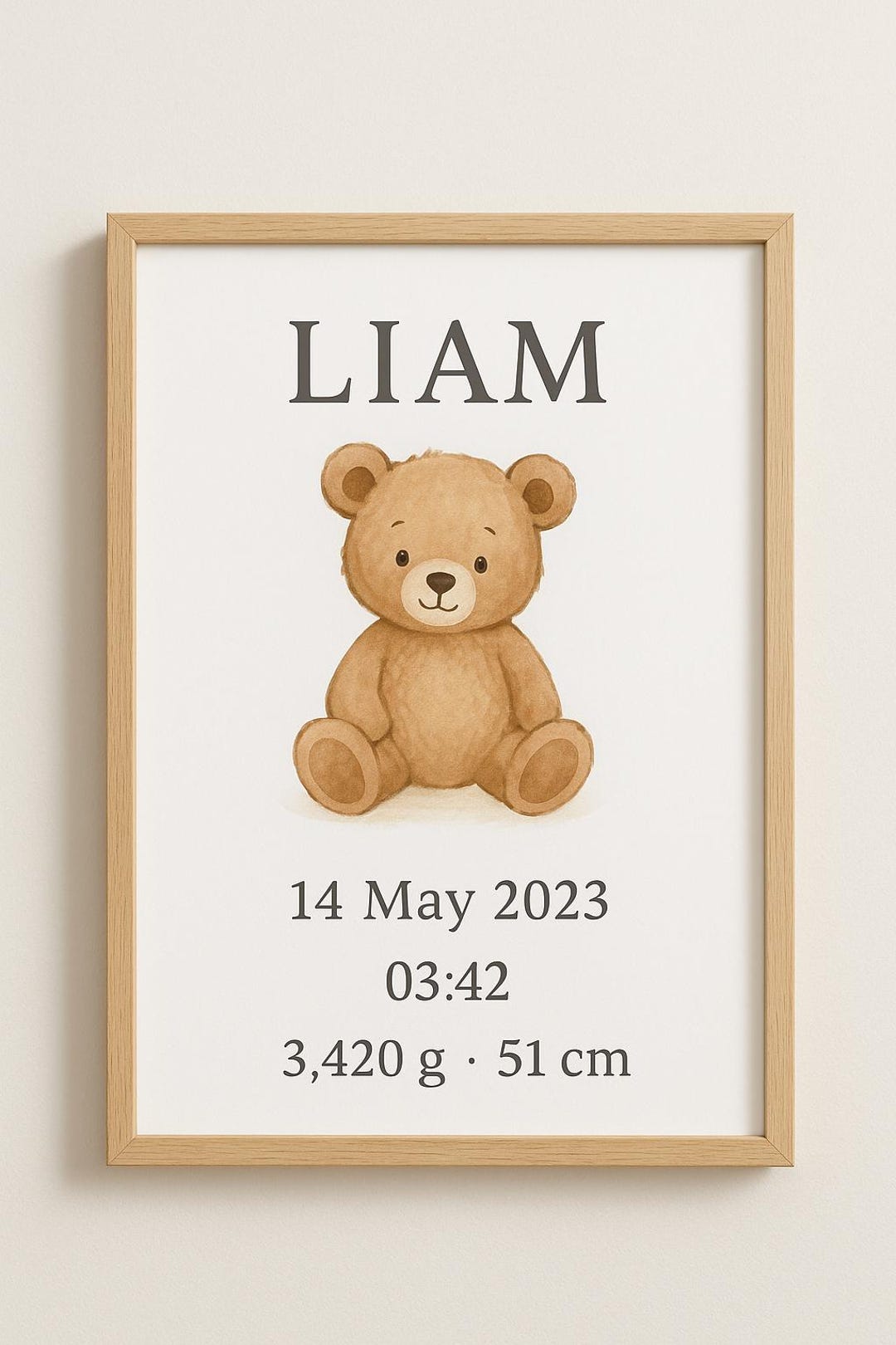 Personalized Birth Stats Print | Custom Baby Boy Nursery Art ...