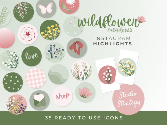Instagram Highlight Icons, Pastel Green Instagram Highlight Covers Bundle, Digital Product Business Social Media, Covers for Stories, WM01