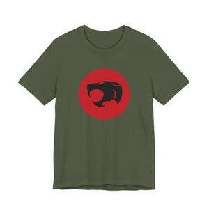 Retro 80’s Style Cat Hero Logo Short Sleeve Tee Shirt