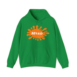 90's Kid Nostalgia Hoodie with Retro Nickelodeon Inspired Artwork - Must-Have for the Ultimate 90's Kid