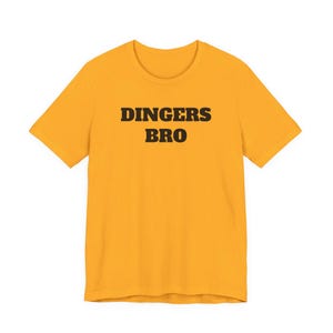 Funny Baseball Tee - Dingers Bro Short Sleeve Shirt for Baseball Fans