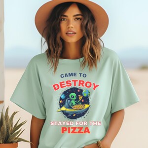 Pizza Alien T-Shirt: Funny UFO Graphic Tee