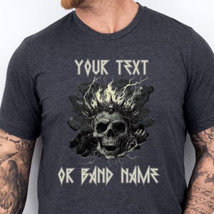 Custom Heavy Metal skull Tee, Heavy Rock, Metal T-shirt. Hard Rock, Band tee, Metal music, 80&#39;s metal tee, lead guitarist, Music Tee,