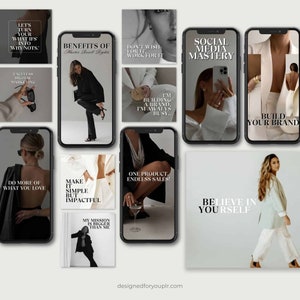 100 Templates Aesthetic Instagram Posts and Stories with photos and mock ups with Master Resell Rights Use as your own or resell, MRR, PLR