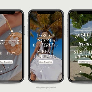 Faceless Reels Vacation MRR, PLR, Done For You Aesthetic Videos, Vacation Videos Faceless Instagram TikTok Social Media Content Boss Lady