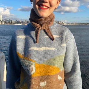 Sophie Scarf, Handmade Wool Small Sophie Scarf, Small Neckerchief Scarf