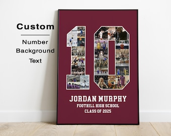 Soccer Senior Night Gift | Custom Number Photo Collage