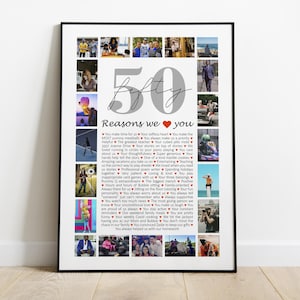 50 choses que nous aimons chez vous | Cadeau 50e anniversaire pour femme ou homme | 50 raisons pour lesquelles nous vous aimons | Cadeau pour lui ou elle