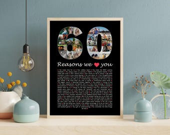 60th Birthday Photo Collage Gift | Personalized Reasons We Love You