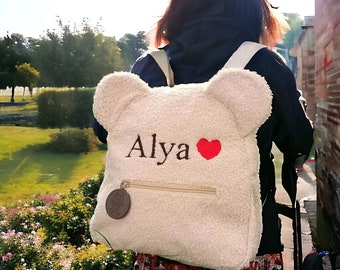 Personalized Backpack Teddy Bear Toddler - Embroidery Children Student Travel Backpack,Monogrammed Preschool Backpack,Easter Baby Gifts