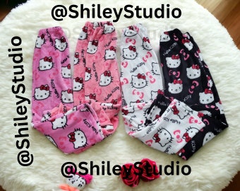 Pyjama Hello Kitty, pantalon de pyjama pour couple Sanrio à bas duveteux, peluche Kawaii Sanrio, cadeau pour elle, pantalon de pyjama pour couple, cadeau Hello Kitty