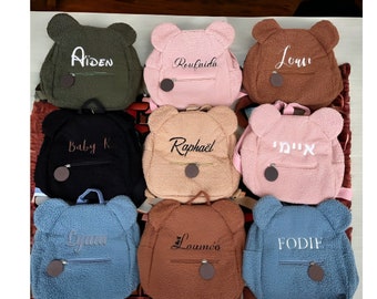 Personalized Teddy Bear  Backpack Toddler - Embroidery Children Student Travel Backpack,Monogrammed Preschool Backpack - Easter Baby Gifts