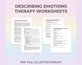 Emotionen Arbeitsblatt, Gefühlswortschatz, Emotionen benennen, Therapie-Werkzeug, Emotionssprache, Therapie-Ressource, Therapie-Arbeitsblatt, emotionale Klarheit