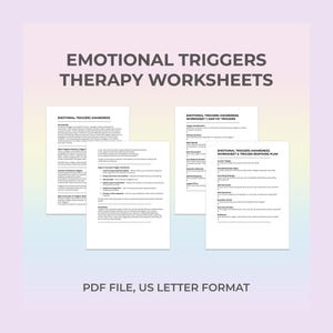 Emotional Triggers Therapy Worksheet, Trigger Awareness, Trauma Tool, Emotional Response,  Coping Skills, Therapy Resource, Client Insight