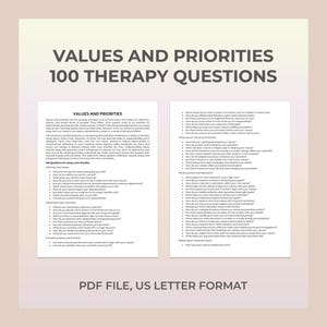 Values and Priorities Therapy Questions, Personal Growth, Self-Awareness, Goal Alignment, Authentic Living, Self-Reflection, Fulfillment