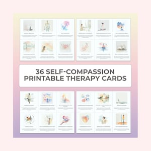 Compassion-Focused Therapy Cards, CFT, Mindfulness, Printable Therapy Flashcards, Self-Compassion Worksheets, Happiness, Coping Skills