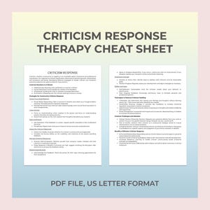 Hoja de terapia de respuesta a la crítica, Manejo de la crítica, Cómo afrontar la crítica, Aceptar la retroalimentación, Crítica constructiva, Hoja de trabajo de terapia