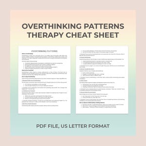 Overthinking Patterns – Therapy Cheat Sheet, Overthinking Symptoms, How To Stop Worrying, Excessive Worrying, Negative Thought Cycle